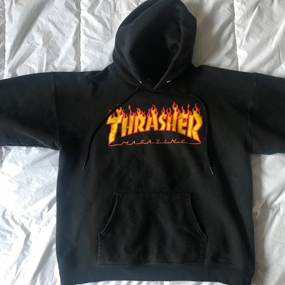 thrasher flames hoodie